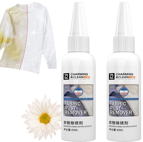 2 PCS Fabric Rust Remove,Fabric Rust Removal Cleaner,Strong Rust Stain Remover Fir Fabric,Fabric Rust Stain Remover for Clothes,Rust Remover for Fabric,For Clothes,Rust,Copper Rust,Water Rust,Tea Rust