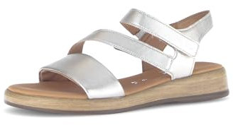 Gabor Damen Sandaletten, Frauen Sandalen,Moderate Mehrweite (G),Sommerschuhe,Freizeitschuhe,offene Schuhe,Puder (S.Holz),41 EU / 7.5 UK