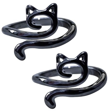 2 Stück Strick Häkel Zubehör - Schwarz Häkelschlaufenringe Für Finger Offene Garnführung Häkelringe stricken Zubehör Halter Zubehör Verstellbar Geflochten Schnelleres für Häkelmutter-Geschenke