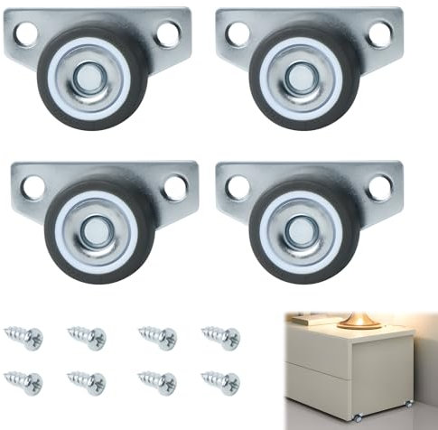 4 Pezzi Rotelle per Spostare Mobili, Ruote per Mobili Universali Mini Ruote Fisse per Mobili Viti Incluse per Mobili Utensili da Cucina ed Elettrodomestici Piccoli Mobili
