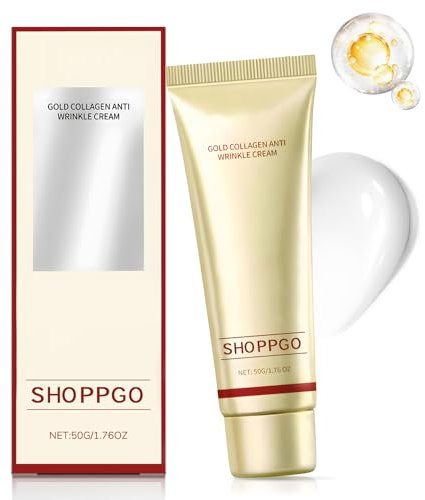 Crema Collagene Viso Oro, Crema Antirughe Donna, Crema Rassodante Viso, Moisturizer Face Cream, Crema Idratante Viso, Crema Giorno Viso Donna per Cura della Pelle, Tutti I Tipi di Pelle, 50g