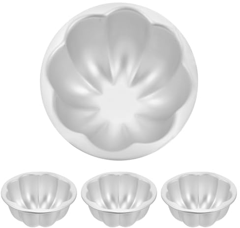 FUNNETOYU 4piezas Molde De Calabaza Para Pastel Moldes Individuales De Aluminio Antiadherentes Para Budines Tartas De Horno Fiestas