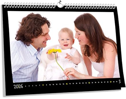 KALVOS tysk personlig fotokalender 2026, väggkalender A3 och A4, årskalender för egendesign, månadskalender, familjekalender, den perfekta presenten, pysselkalender, kalender 2026