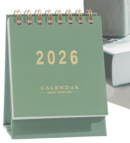 Calendario de mesa 2025-2026 - Calendario para decoración del hogar | Accesorio de mesa decorativo para estudiantes, adultos, profesores, autónomos, planificación diaria, citas, escuela, hogar