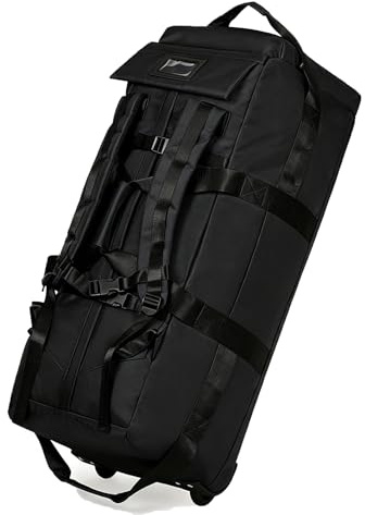 3 in 1 Borsa da Viaggio con Ruote 75L, 80 x 30 x 33 cm Zaino da Viaggio con Organizzatore da Viaggio Impermeabile, Scomparto Scarpe, Oxford Robusto resistente all'usura e impermeabile, Nero
