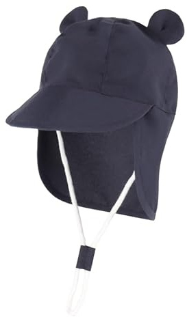 DRESHOW Chapeau de Soleil Bebe Chapeau D'été Enfant Casquette de Plage à Oreilles d'ours pour Garçons et Filles avec Protection du Cou Idéale pour Les Activités Extérieures