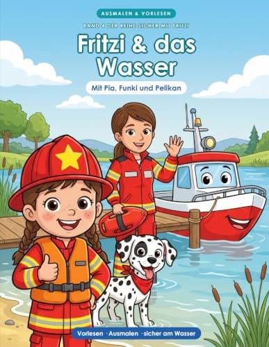 Fritzi & das Wasser: Mein großes Ausmal- & Vorlesebuch – Baderegeln ab 3 | Schwimmweste, Nichtschwimmer & sicher baden am See | Nie allein ans Wasser