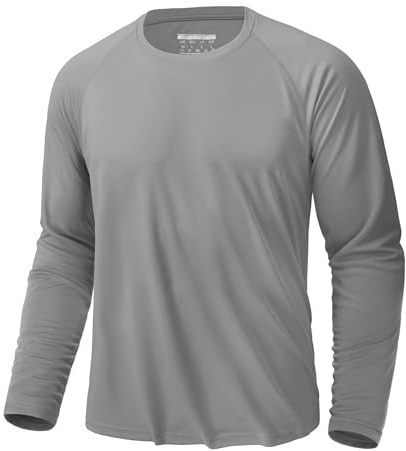 KEFITEVD Herrskjorta, UV-skydd UPF 50+, långärmad funktionsskjorta, snabbtorkande komfort, sommar, utomhusskjorta, vandring, jogging, skyddskläder, löptröja
