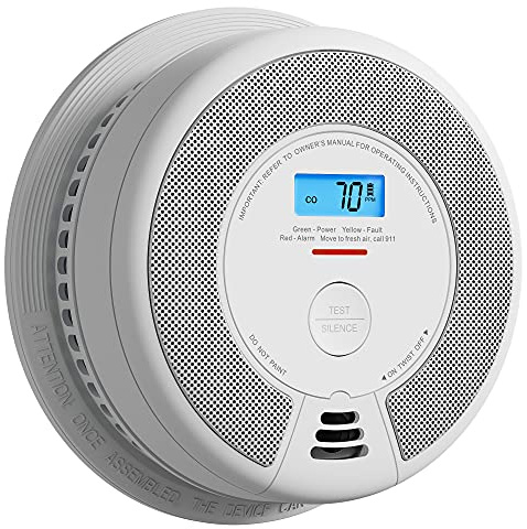 X-Sense 10-Year Battery Combination Smoke Carbon Monoxide Alarm Detector with Large LCD Display, Certified to UL 217 9th Edition, Standalone Model SC07, 1-Pack