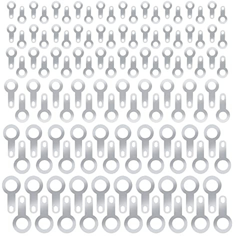 EMSea 120 PZ 6 in 1 Alette di Saldatura a crimpare Anello di Saldatura Terminale a capocorda Ottone Placcato Argento Terminali Connettori Assortimento Kit 2.2mm 2.7mm 3.2mm 4.2mm 5.2mm 6.2mm