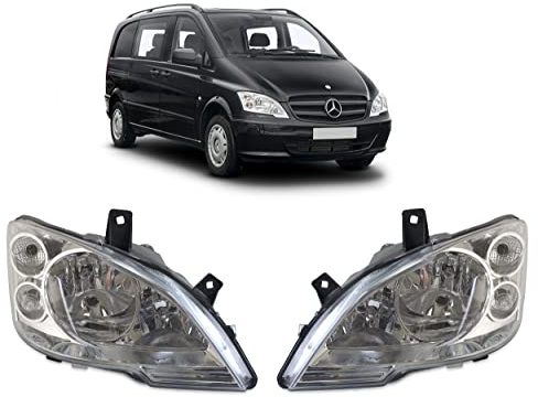 Par de faros delanteros izquierdo y derecho para Bus Vito W639, faro principal delantero con servomotor 2010-2015