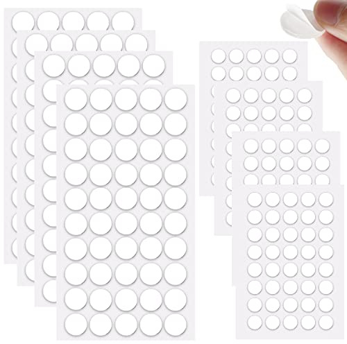 360 st dubbelsidiga självhäftande prickar, 20 mm och 10 mm, klar klibbig vidhäftning självhäftande affisch klibbig kitt avtagbar rund kitt dubbelsidig rund inga spår självhäftande pinne för festivaldekoration