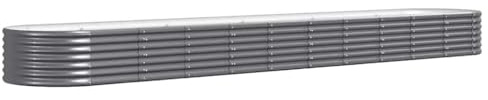 vidaXL Hochbeet, Wetterfestes Hochbeet für Garten Balkon Terrasse, Kräuterhochbeet zum Selber Bauen, Pflanzkasten aus Metall, Verzinkter Stahl Anthrazit