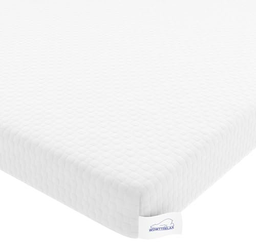 WOWTTRELAX Memory Foam Mattress Topper Double Bed, 3 IN Dual-Layer Extra Thick, Flexible Ventilated Design With Washable & Removable Knitting Cover, Back Pain Support (135x190x7cm)