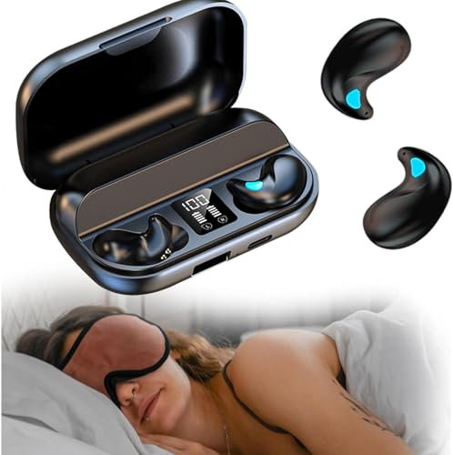 Xmenha Écouteurs de Sommeil Écouteurs Intra- Auriculaires Confortable en Anti Bruit avec Micro & Réduction du Bruit Léger à Porter Contrôle d'appuyer de Toucher