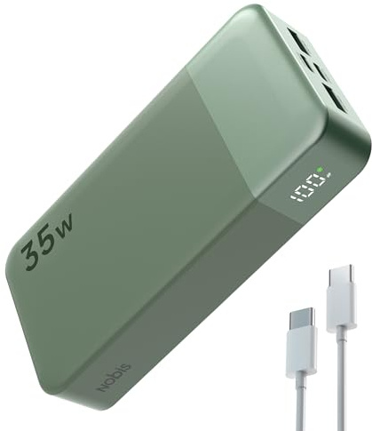 Nobis Cargador Portátil, Fuente de Alimentación Móvil 20000mah, Recarga rápida para Fuente de Alimentación Móvil 35w, Batería con Pantalla Digital para Phone, Android, etc