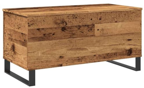 vidaXL coffee table - lift-up top & storage - engineered wood & metal - 90x44.5x45 cm - old wood/brown - living room/end/side table update