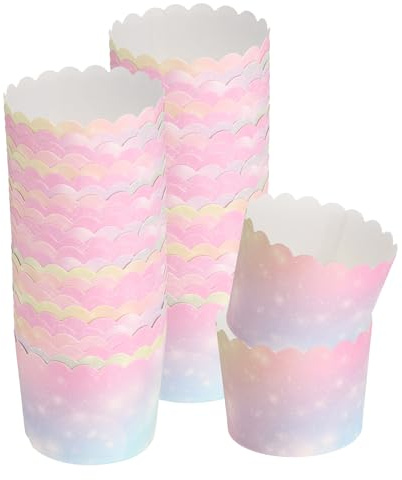 QUARKZMAN 50 st cupcake wraps för bröllop, pappersformar för bakning och muffinsfoder för födelsedagsfest och bröllopstillbehör (gradient rosa)