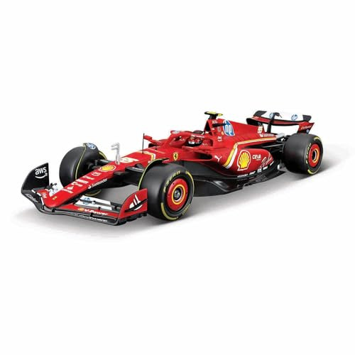 Bburago Build-It-Yourself Die-Cast Formula 1 F1 Model Kit - Ferrari SF-24 -Sainz - 1:24 Scale - Exceptionally Detailed Collectable Replica Race Car, Multiple Colours