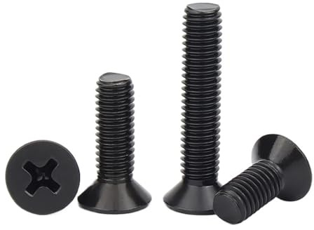 Viti a testa piatta rotonda, 50 pezzi/lotto Mini piccola vite a testa svasata piatta in acciaio nero(16mm,M3)