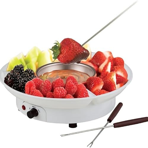 Set elettrico per fonduta di cioccolato con forchette, macchina per fonduta di cioccolato fondente, caramelle, per San Valentino, Pasqua, festa di compleanno, matrimonio