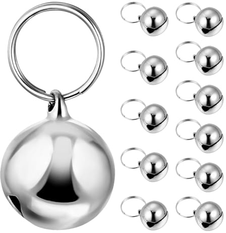 SEWACC 12pezzi Campanello per Collare di Animali Domestici Ciondolo Campanello per Gatti e Cani Argento Accessori per Collare Adatto per Addestramento e Decorazioni