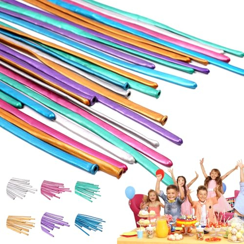 Globo De Modelado: Globos Delgados Para Animales, Globos Largos Torcidos 260, De Metal, Suministros Clásicos Para Para Decoraciones Artísticas Y Torceduras | Para Eventos Escolares Navi