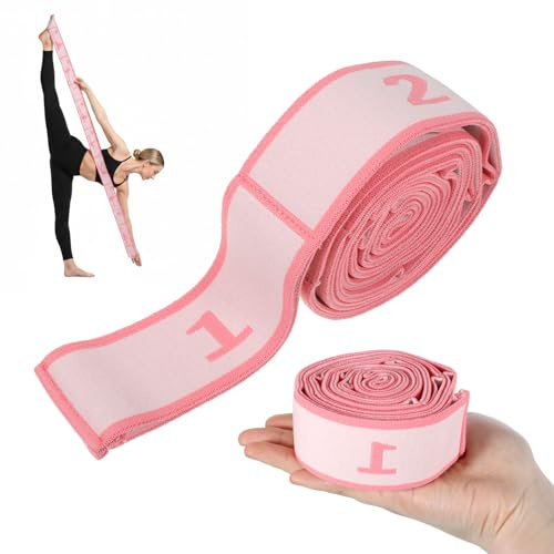 11 Loops Stretch Band Multi Loop Stretch Strap Yoga Strap for Stretching Yoga Bands for Stretching Pilates Dance Ballet Fitness Gymnastics Exercise (Pink)