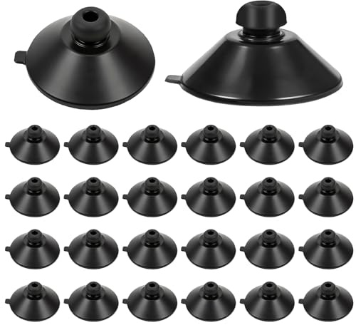 Classicseali 24PCS Fish Tank Suction Cups, Rubber Aquarium Suction Cups, 32mm Suction Cups for Aquarium, for Pump, Airline Tubing, Aeration Setup, Secure Attachment for Aquarium Accessories, Black