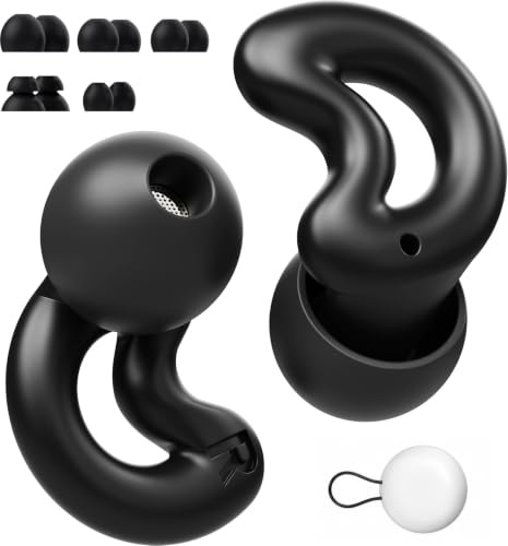 Relaxcharm Bouchons d'oreilles concert réduction sonore 19 dB, bouchons pour concerts, festivals, spectacles et musique live, anti-acouphènes, livré avec 10 embouts (XS/S/M/L/double couche)