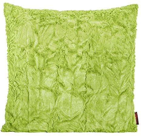 Magma Kissenhülle Fluffy - 50 x 50 cm - Plüsch Kissenhülle Felloptik - sehr flauschig und kuschelig - in vielen Farben, Farbe:Magma_grün_030