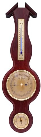 Fischer Sheraton Weather Station Thermometer, Barometer, Hygrometer 390 x 115 mm (Mahogany)
