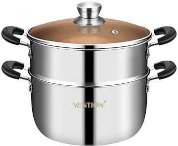 VENTION Dampfgarer Kochtopf 22 cm, Couscous Topf 3,1L, Kartoffeldämpfer, Dampfpfanne Kleine
