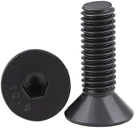 MewuDecor 1/4-20 x 3/4 Flat Head Socket Cap Screws Countersunk Bolts Countersunk Bolts, Alloy Steel Grade 10.9, Fully Threaded, Black Oxide, 25 PCS