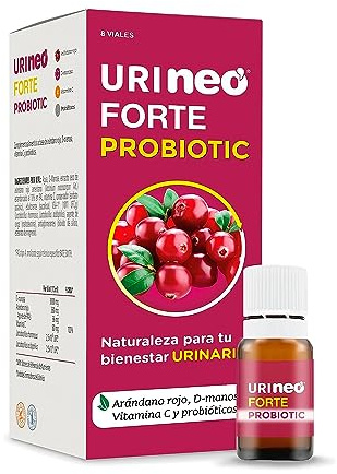 NEO | Urineo Forte Probiotic | Probióticos Mujer | 8 Viales | D-Manosa y Arándano Rojo Americano | Ayuda a Disminuir la Cistitis e Infecciones Urinarias que Cursan con Infecciones Vaginales