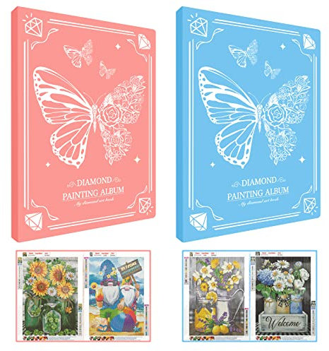 SAMISO 5D Diamond Painting Album,2 Pezzi A3 Pagine Diamond Painting Storage Book,Libro d'Arte di Pittura di Diamanti,Accessori per la Pittura a Diamante(30Page,contiene 60 fogli)