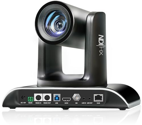 Tenveo NDI PTZ Kamera 20X Optischer Zoom konferenzkamera 1080P 60FPS mit HDMI/SDI/RJ45/USB Ausgang Unterstützt Netzwerk Streaming Funktioniert mit Zoom Skype Teams für Kirche/Großveranstaltung/Meeting