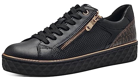 MARCO TOZZI Sneaker da Donna Piatte e vegane per Il Tempo Libero Color Nero (Black Comb) 42 EU