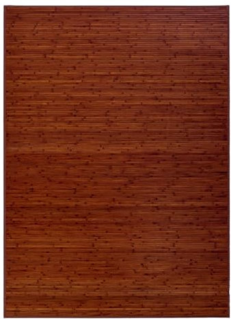 Hogar y Mas Alfombra BAMBÚ Natural Antideslizante (Marrón Oscuro, 60x45cm)