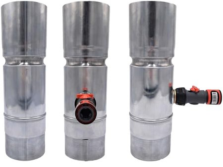 Regensammler für Fallrohre 100 mm - Zink Regenwassersammler für Fallrohr DN100 mit Schlauch & Wasseranschluss - Regendieb für Regentonne, Zisterne - wetterfest und langlebig - Indiva