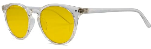 UVtech SLEEP-2R Filtro de luz azul 100% y filtro de luz verde, gafas rojas, naranjas y amarillas PC Gafas con filtro de luz azul para mujer y hombre, talla única (Amarillo)