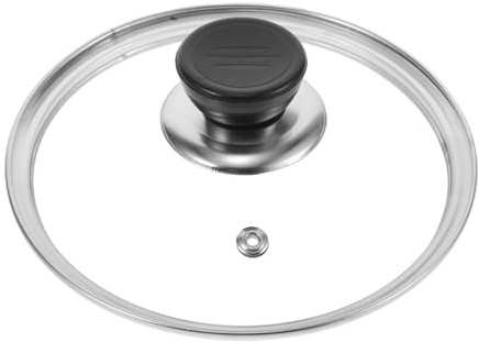 OUNONA Tapa De Vidrio Templado Para Olla Y Sartén 6.49In Con Borde De Acero Inoxidable Y Mango Aislado Tapa Universal Anti-Salpicaduras Para Cocina Doméstica Y Aire Libre