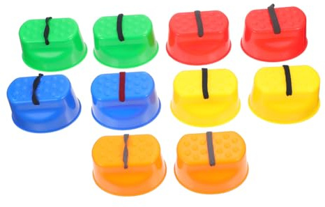 Mikinona 5 Pares Zancos Infantiles de Plástico Seguro para Entrenamiento de Equilibrio Juguetes Deportivos para Exterior y Jardín Equipo Sensorial para Ejercicio Funcional Color Aleatorio
