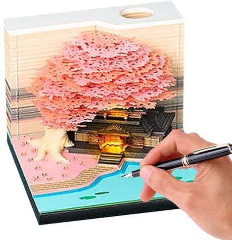 Jongyumo 3D-kalender – avrivningskalender – med upplyst design anteckningsblock för träning pendling semester lärare undervisning