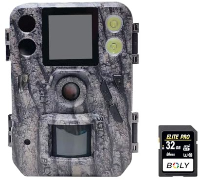 BolyGuard Fototrampa de 37 MP con imagen invisible de 940 nm y 850 nm de luz negra IR. Cámara de caza 4K Ultra HD para caza y observación de la naturaleza, IP68, resistente al agua, con 32 GB