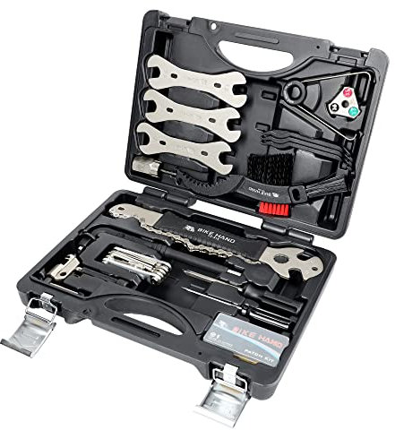 BIKE HAND 20 Teilig Fahrrad Reparaturset, Tragbarer Fahrrad Werkzeugkoffer Fahrrad Werkzeug Set für Fahrrad Reifen Kette Montage Reparaturen Bike Tool Set mit Tragekoffer