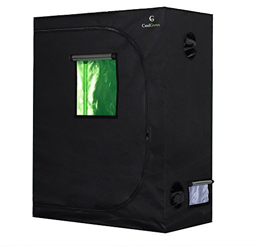 CoolGrows Grow Tent, 4x2 Feet Mylar Hydroponic Grow Tent with Observation Window and Floor Tray for Indoor Gardening Plant Growing (48x24x60)