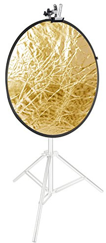 Neewer Fotografi 5-i-1 ljusreflektor med flera skivor (110 cm) med kraftig metallklämhållare för fotostudio fotografering hopfällbar reflektor genomskinlig/silver/guld/vit/svart