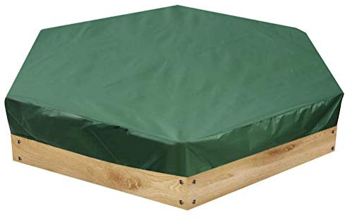 Dbtxwd Couvertures hexagonales extérieures de bac à Sable, bâche de Couverture de bac à Sable en Bois de Protection UV-Anti-poussière de Jardin,180 * 150cm