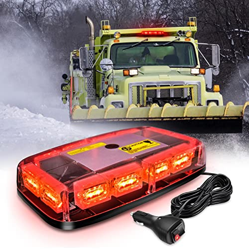 Nilight 12 Inch Roof Top Strobe Lights 48LED Hazard Light Emergency Safety Warning LED Flashing Bar Magnetic Mount 12V 24V Cars Trucks Tractors Snow Plows Construction Vehicles